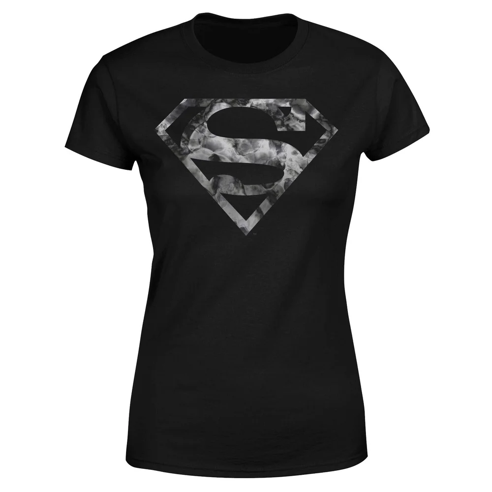 Marble Superman Logo Women's T-Shirt - Black - XS Image 1