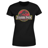 Jurassic Park Logo Vintage Women's T-Shirt - Black - undefined undefined