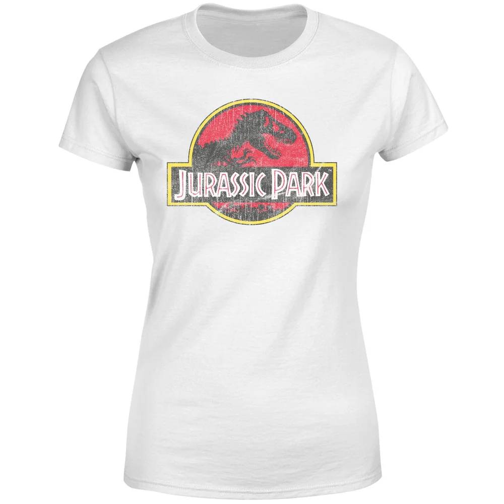 Jurassic Park Logo Vintage Women's T-Shirt - White - XS Image 1