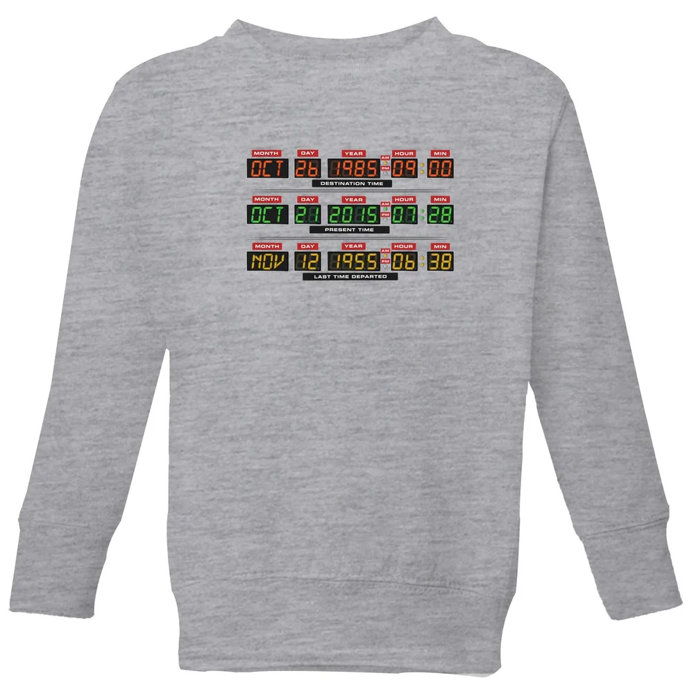 Back To The Future Destination Clock Kids' Sweatshirt - Grey - 11-12 Years Image 1