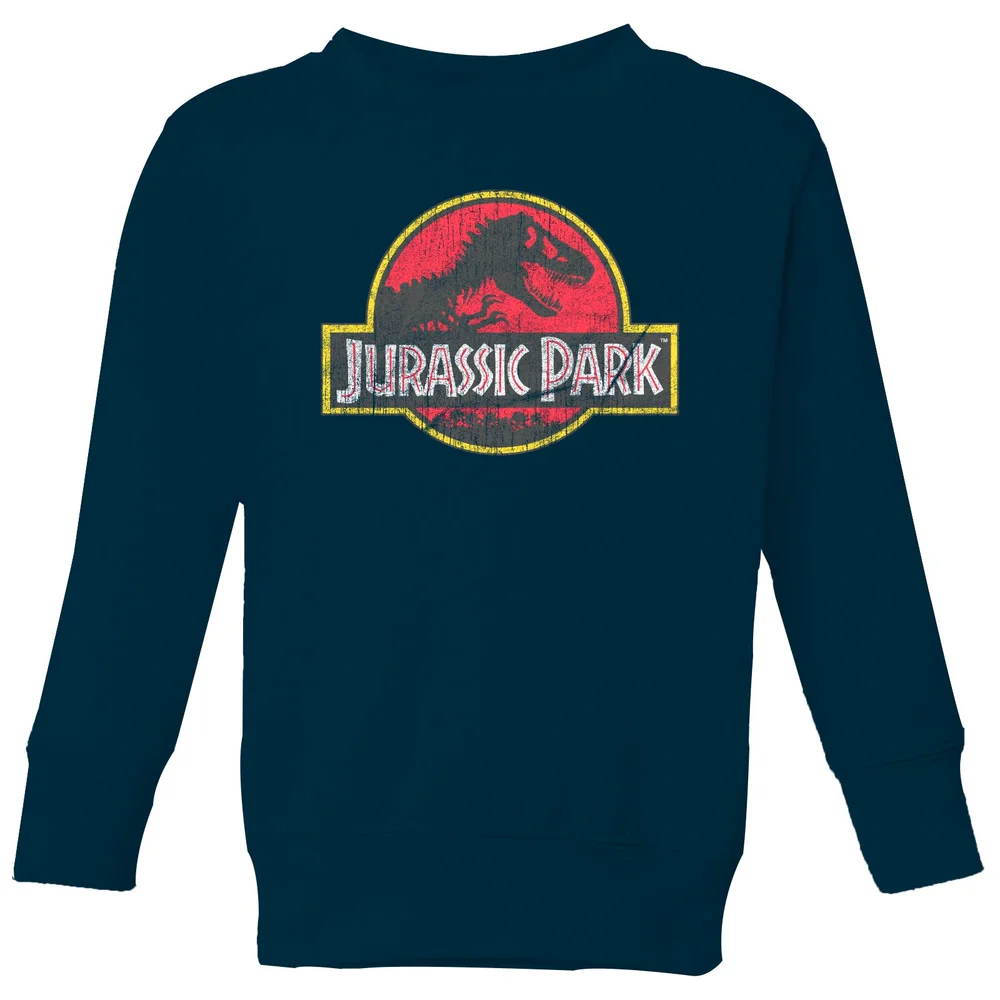 Jurassic Park Logo Vintage Kids' Sweatshirt - Navy - 3-4 Years Image 1