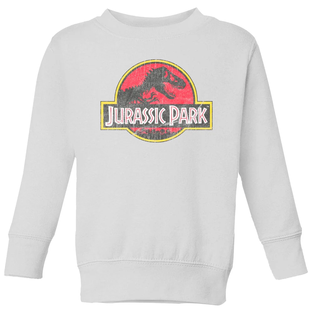 Jurassic Park Logo Vintage Kids' Sweatshirt - White - 7-8 Years - White Image 1