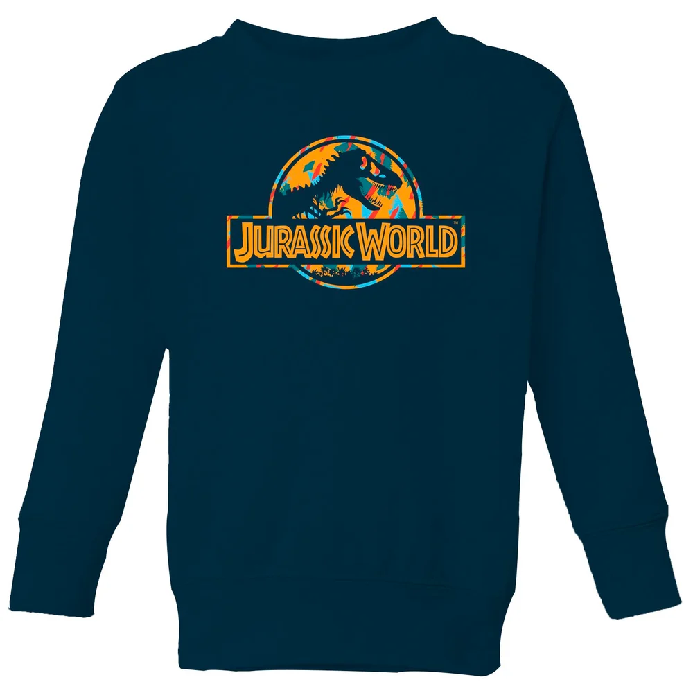 Jurassic Park Logo Tropical Kids' Sweatshirt - Navy - 3-4 Years Image 1