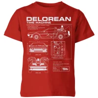 Back To The Future Delorean Schematic Kids' T-Shirt - Red - undefined undefined