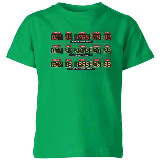 Back To The Future Destination Clock Kids' T-Shirt - Green