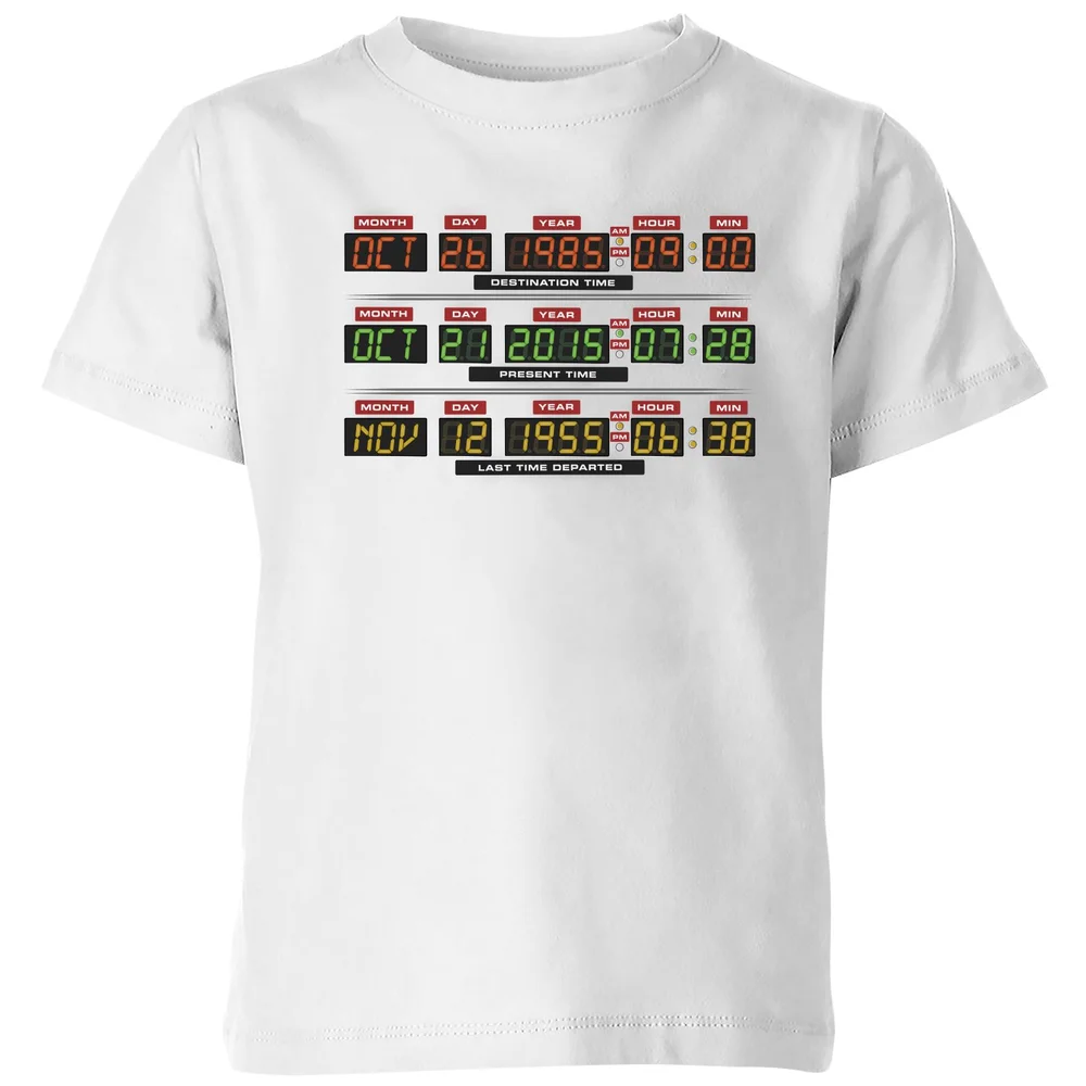 Back To The Future Destination Clock Kids' T-Shirt - White - 3-4 Years Image 1