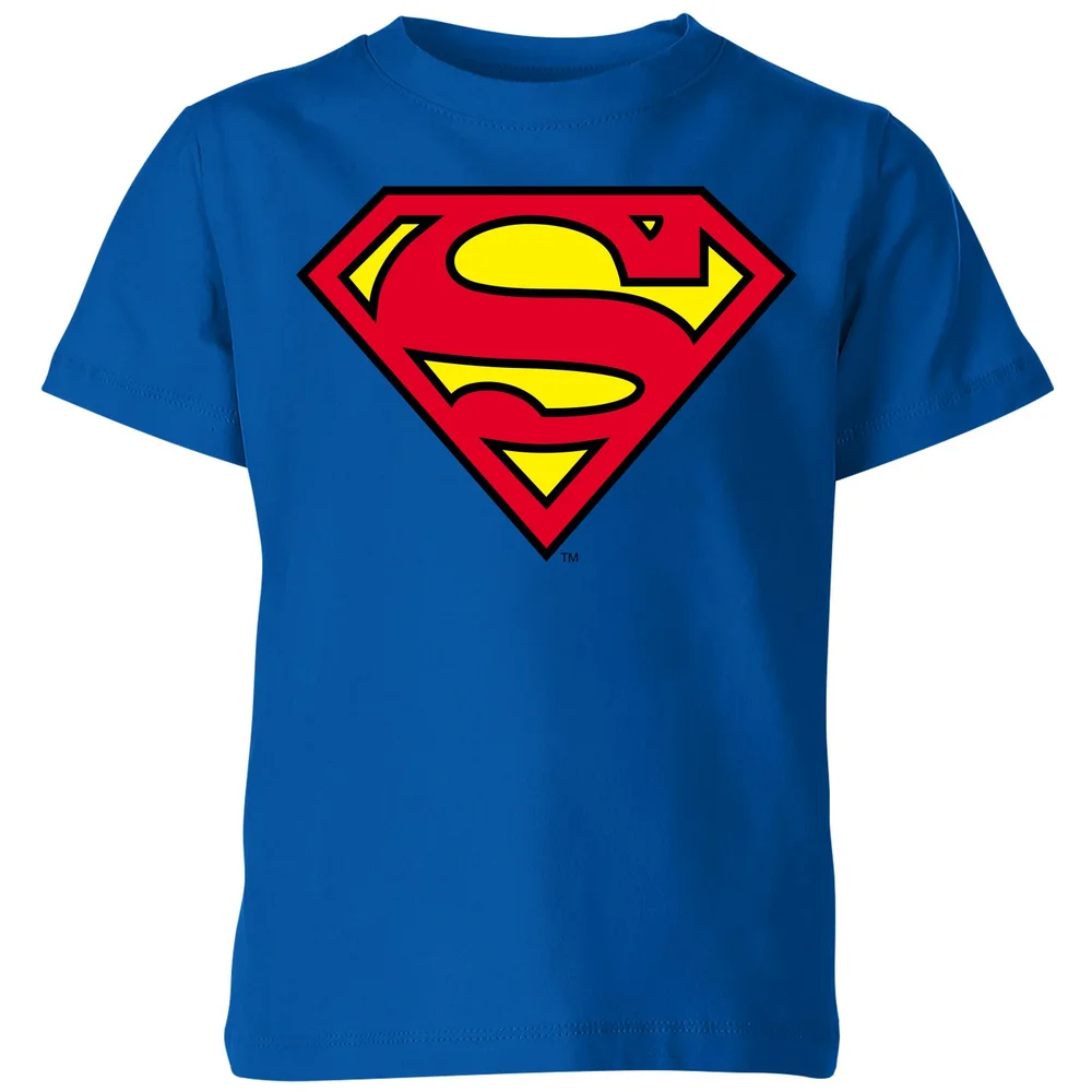 Official Superman Shield Kids' T-Shirt - Blue - 3-4 Years Image 1