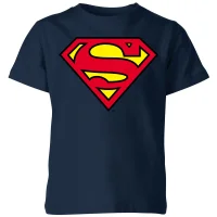 Official Superman Shield Kids' T-Shirt - Navy - undefined undefined