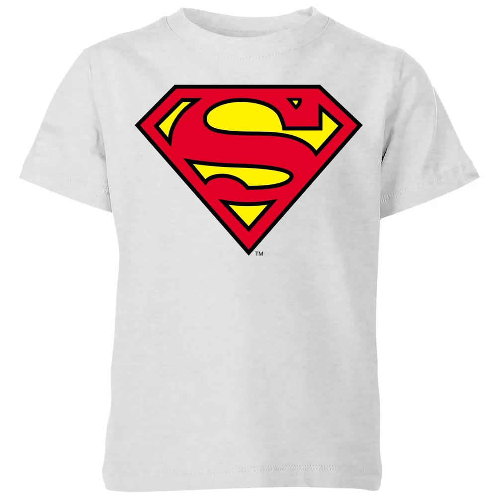 Official Superman Shield Kids' T-Shirt - Grey - 3-4 Years Image 1