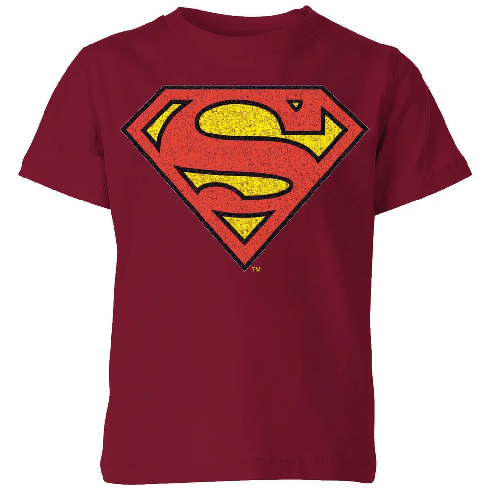 Official Superman Crackle Logo Kids' T-Shirt - Burgundy - 3-4 Years Image 1