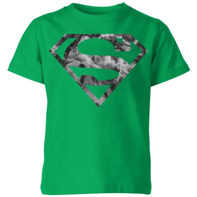 Marble Superman Logo Kids' T-Shirt - Green