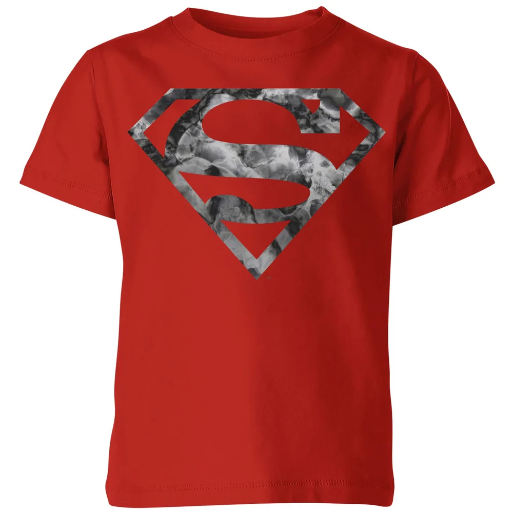 Marble Superman Logo Kids' T-Shirt - Red - 3-4 Years Image 1