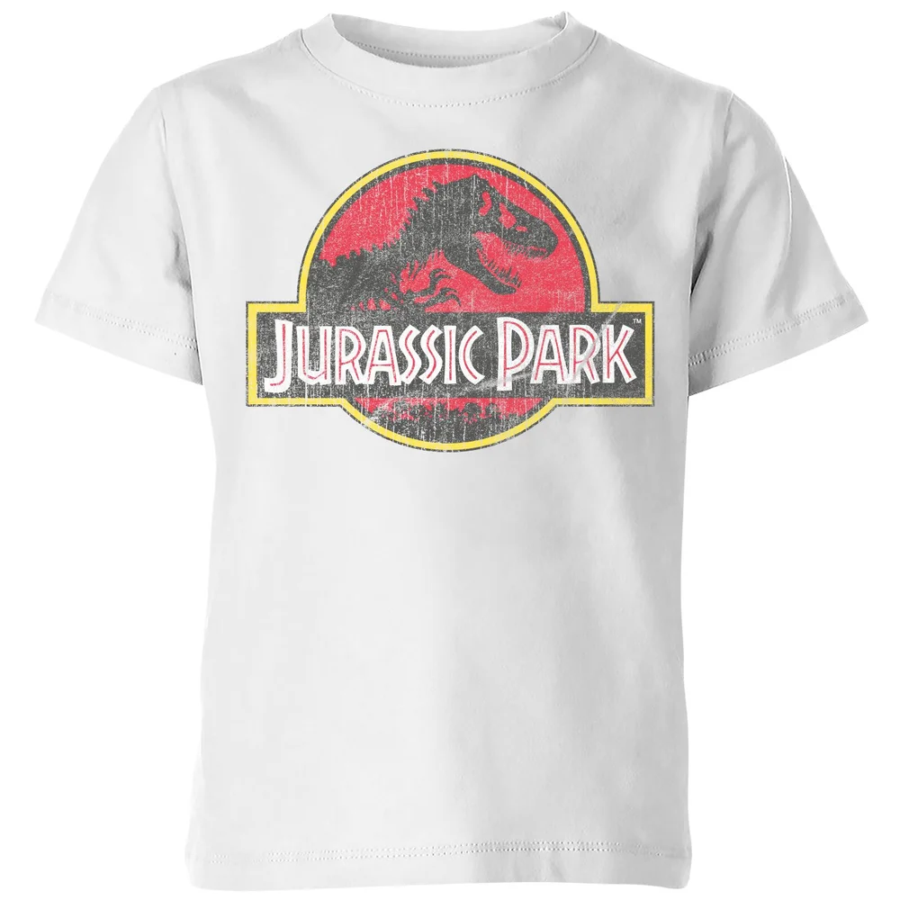 Jurassic Park Logo Vintage Kids' T-Shirt - White - 3-4 Years Image 1