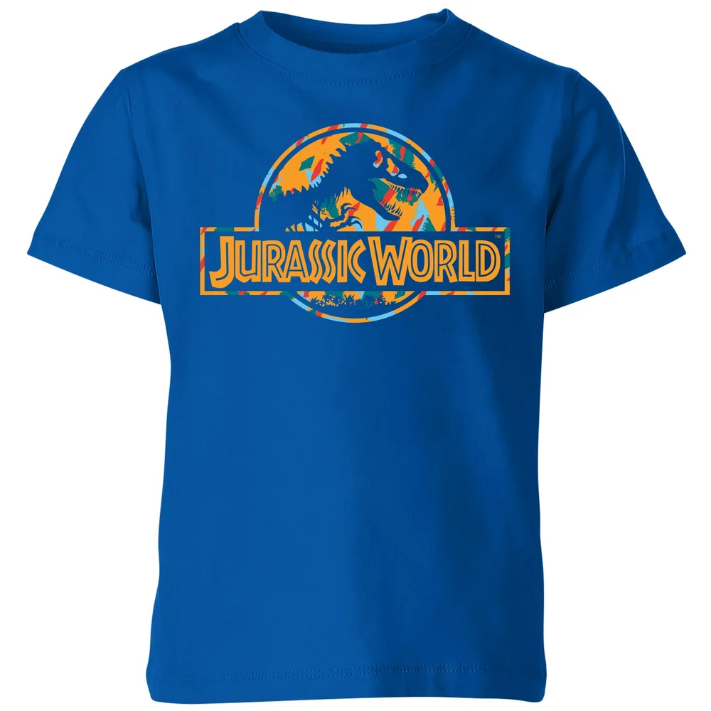 Jurassic Park Logo Tropical Kids' T-Shirt - Blue - 3-4 Years Image 1