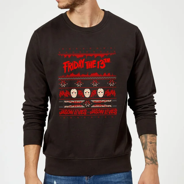Friday the 13th Jason Lives Christmas Jumper - Black