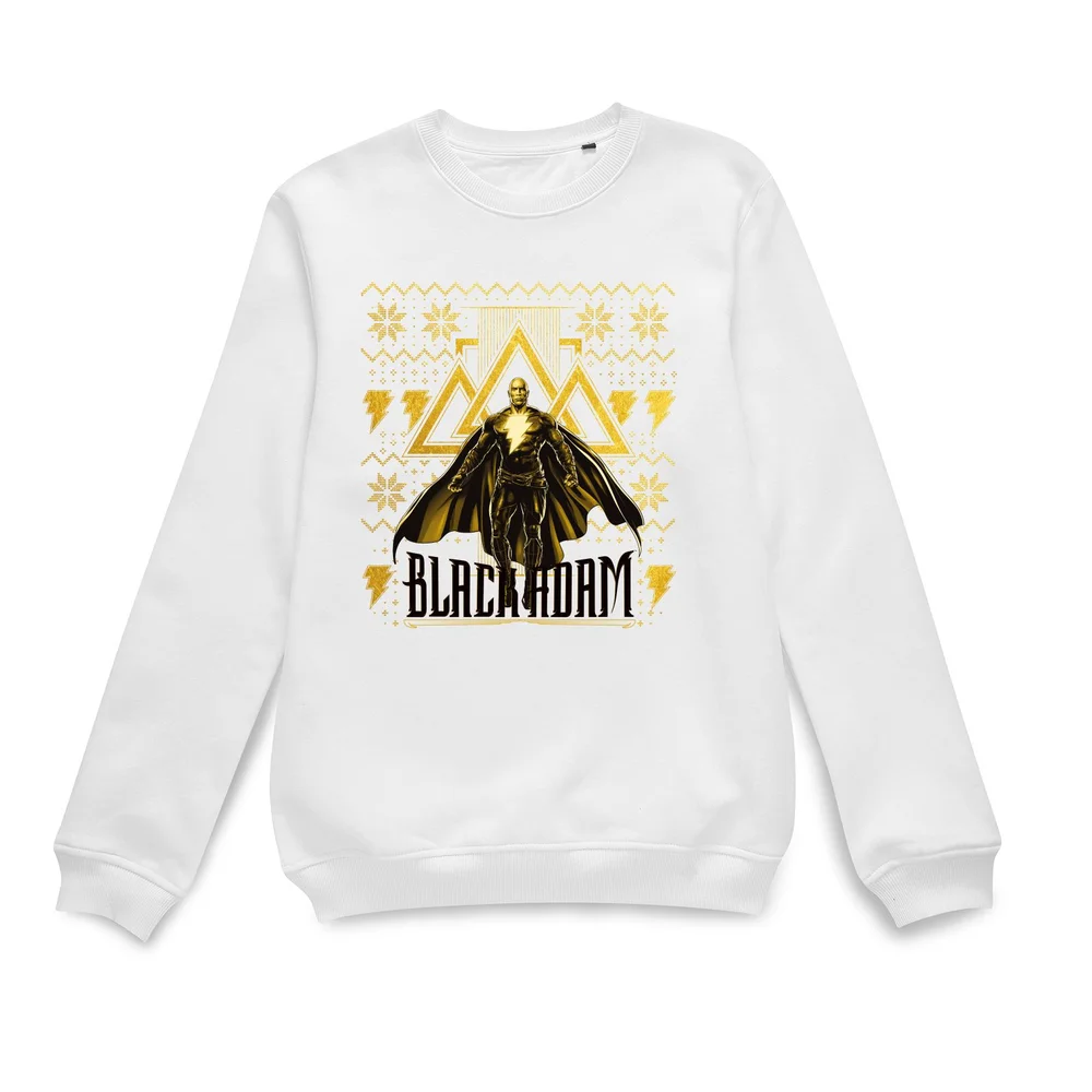 Black Adam Gold Christmas Christmas Jumper - White - XS Image 1