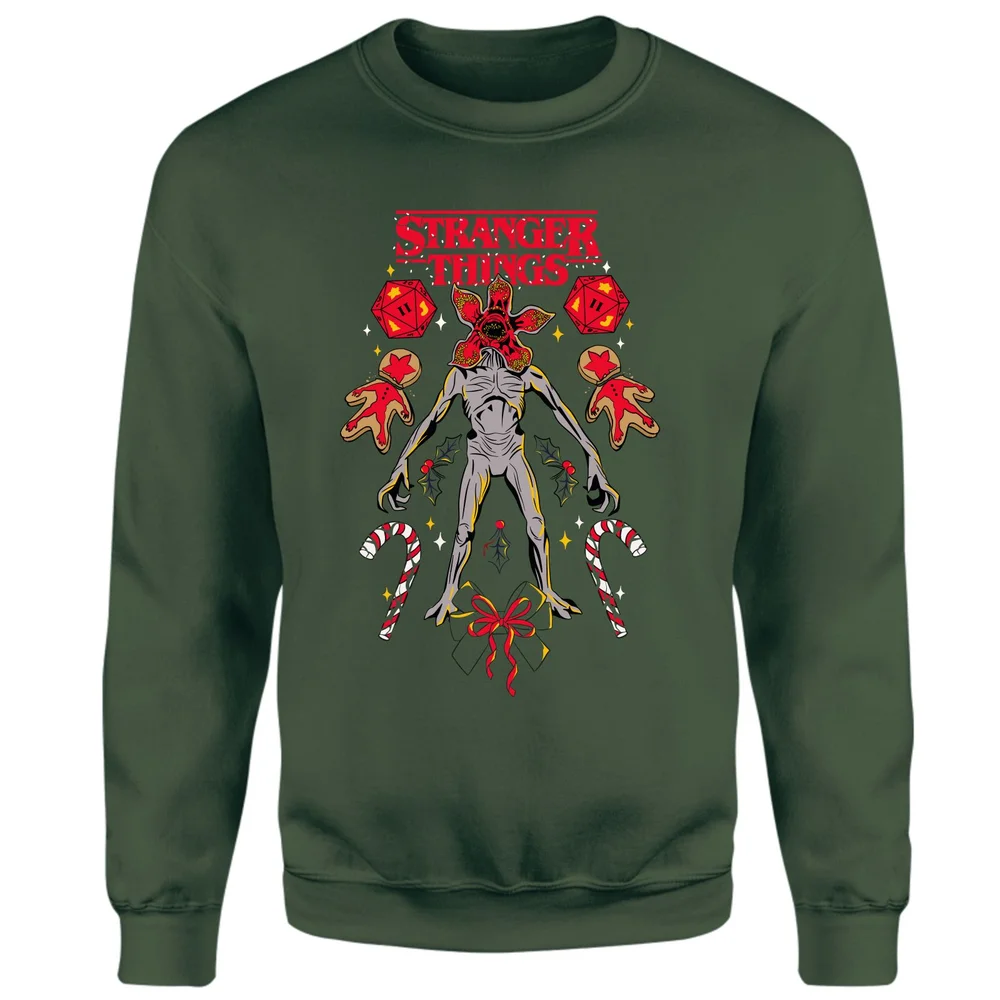 Stranger Things Demogorgon Christmas Christmas Jumper - Green - S Image 1