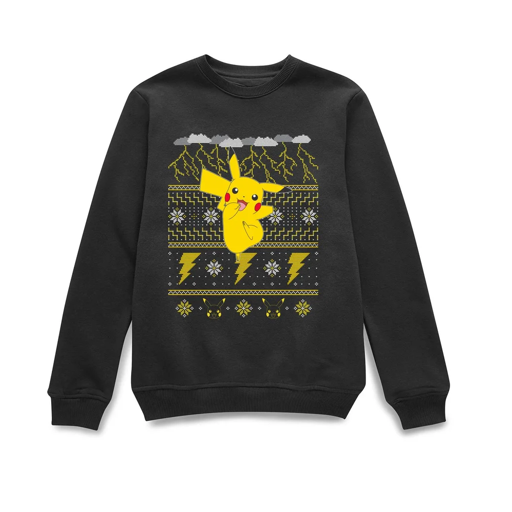 Pokemon Pikachu Christmas Christmas Jumper - Black - S Image 1