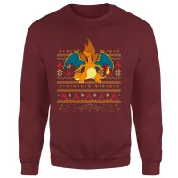 Pokemon Charizard Christmas Jumper - Burgundy