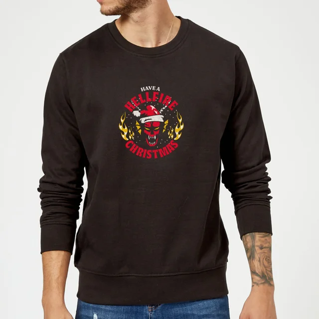 Stranger Things Have A Hellfire Christmas Christmas Jumper - Black