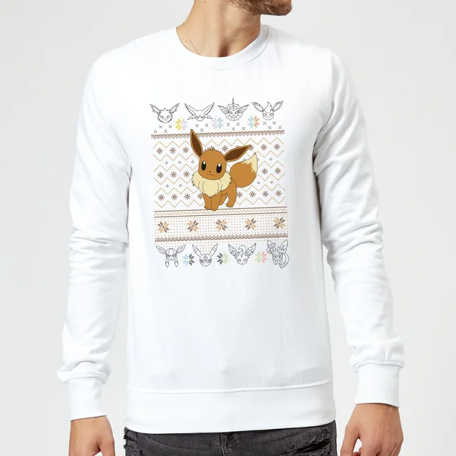 Pokemon Eevee Christmas Jumper - White