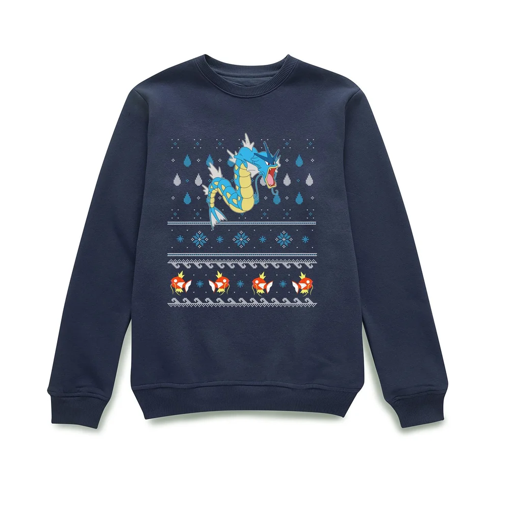 Pokemon Gyarados Christmas Jumper - Navy - S Image 1