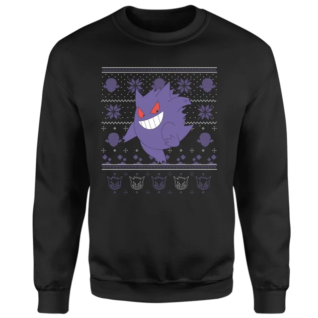 Pokemon Gengar Christmas Christmas Jumper - Black
