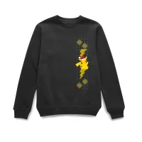 Pokemon Pikachu Christmas Wave Christmas Jumper - Black