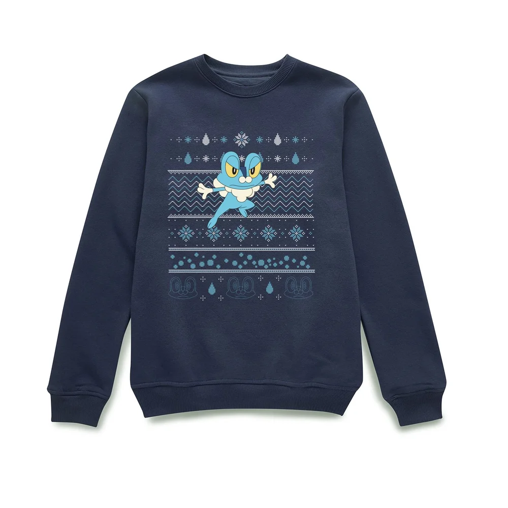 Pokemon Froakie Christmas Christmas Jumper - Navy - S Image 1