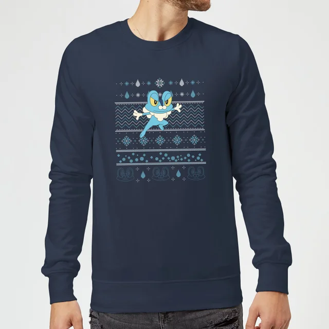 Pokemon Froakie Christmas Christmas Jumper - Navy