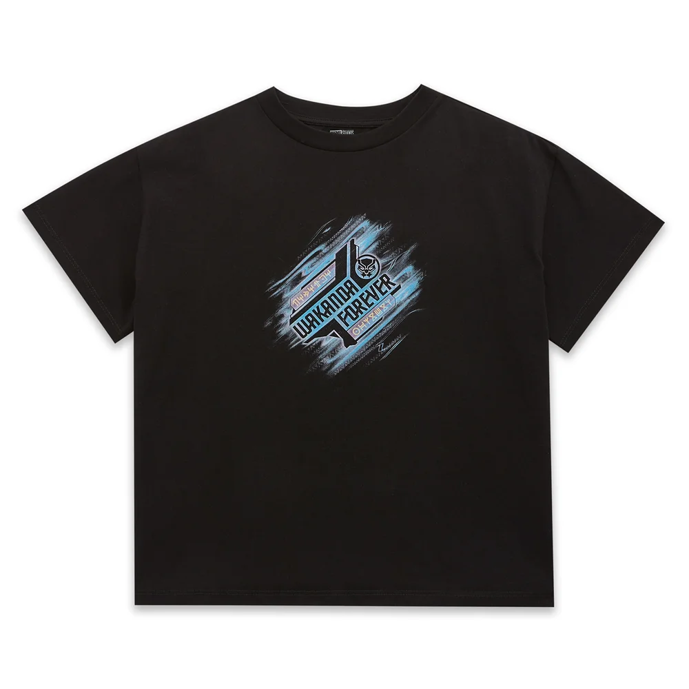 Wakanda Forever Fade Women's Cropped T-Shirt - Black - XS - Black Image 1