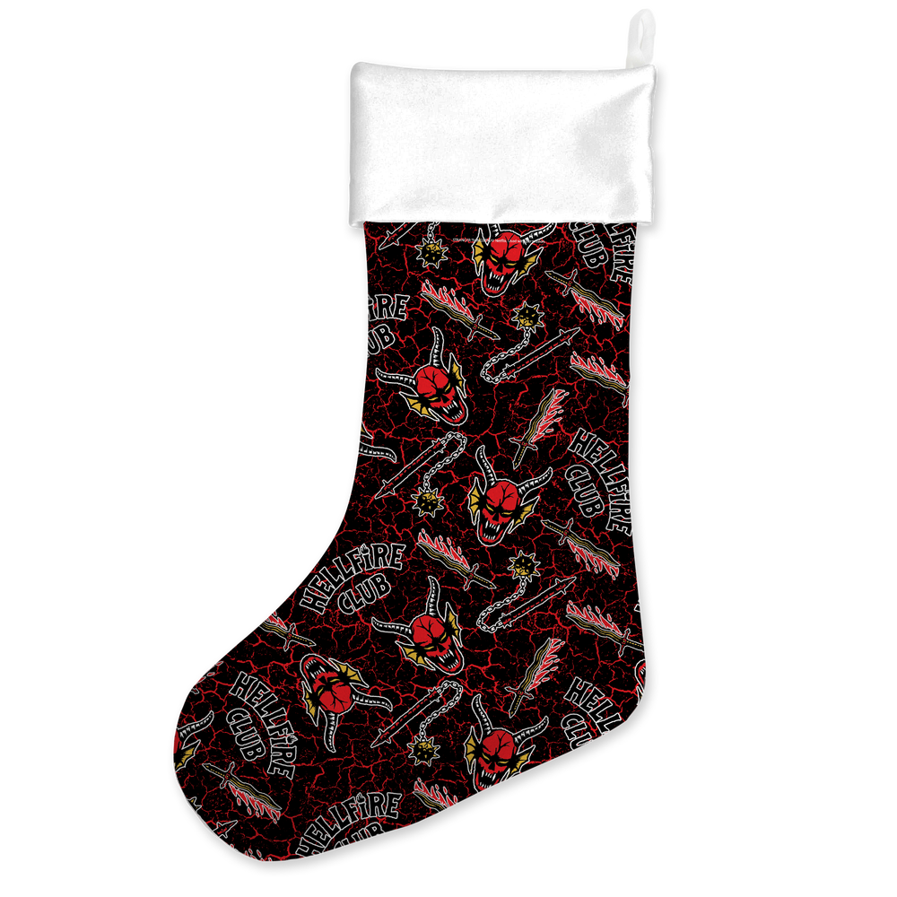 Stranger Things Hellfire Club Pattern Christmas Stocking Image 1