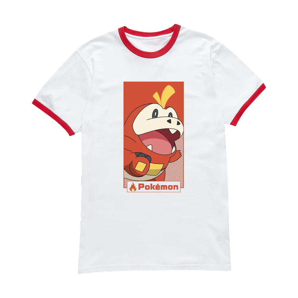 Pokémon Fuecoco Unisex Ringer T-Shirt - White/Red - S Image 1