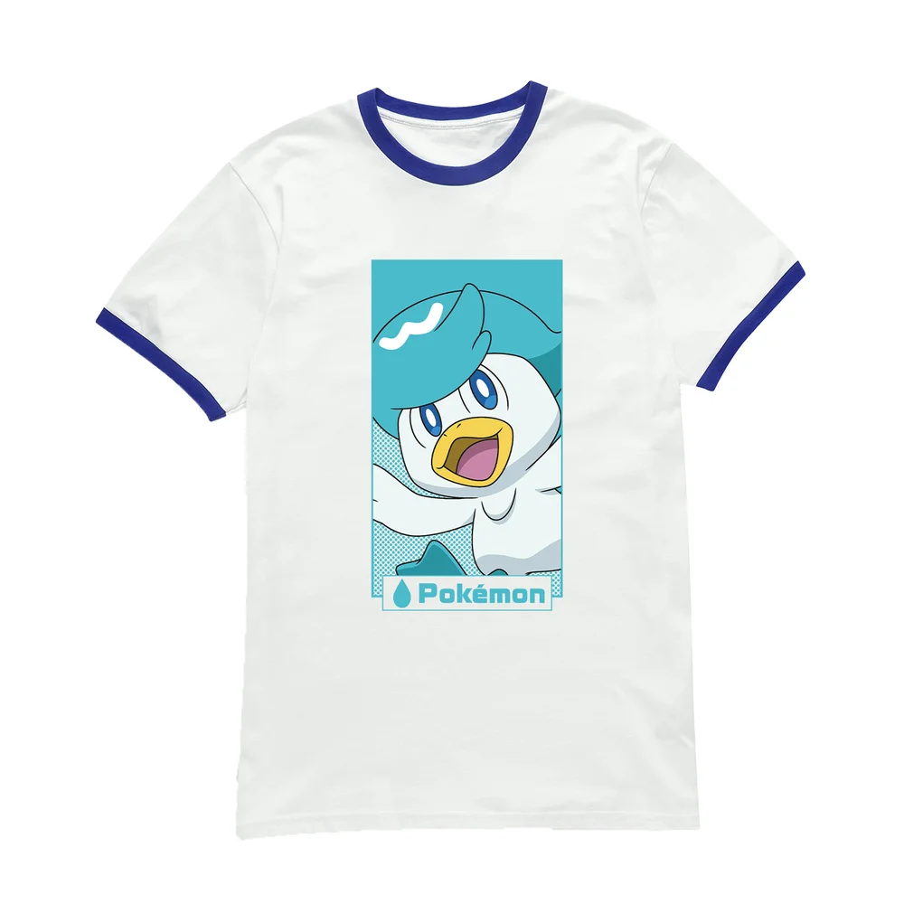 Pokémon Quaxly Unisex Ringer T-Shirt - White/Navy - S - White/Navy Image 1