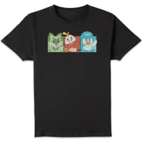 Pokémon 1st Starters Panels Unisex T-Shirt - Black - undefined undefined