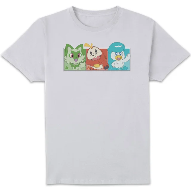 Pokémon 1st Starters Panels Unisex T-Shirt - White