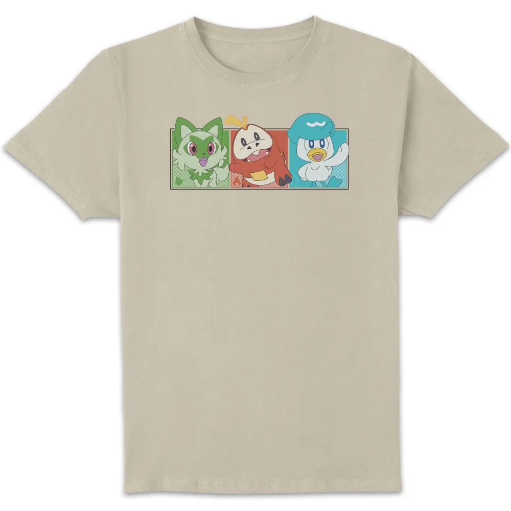 Pokémon 1st Starters Panels Unisex T-Shirt - Cream - L Image 1