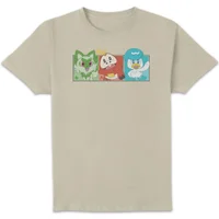 Pokémon 1st Starters Panels Unisex T-Shirt - Cream