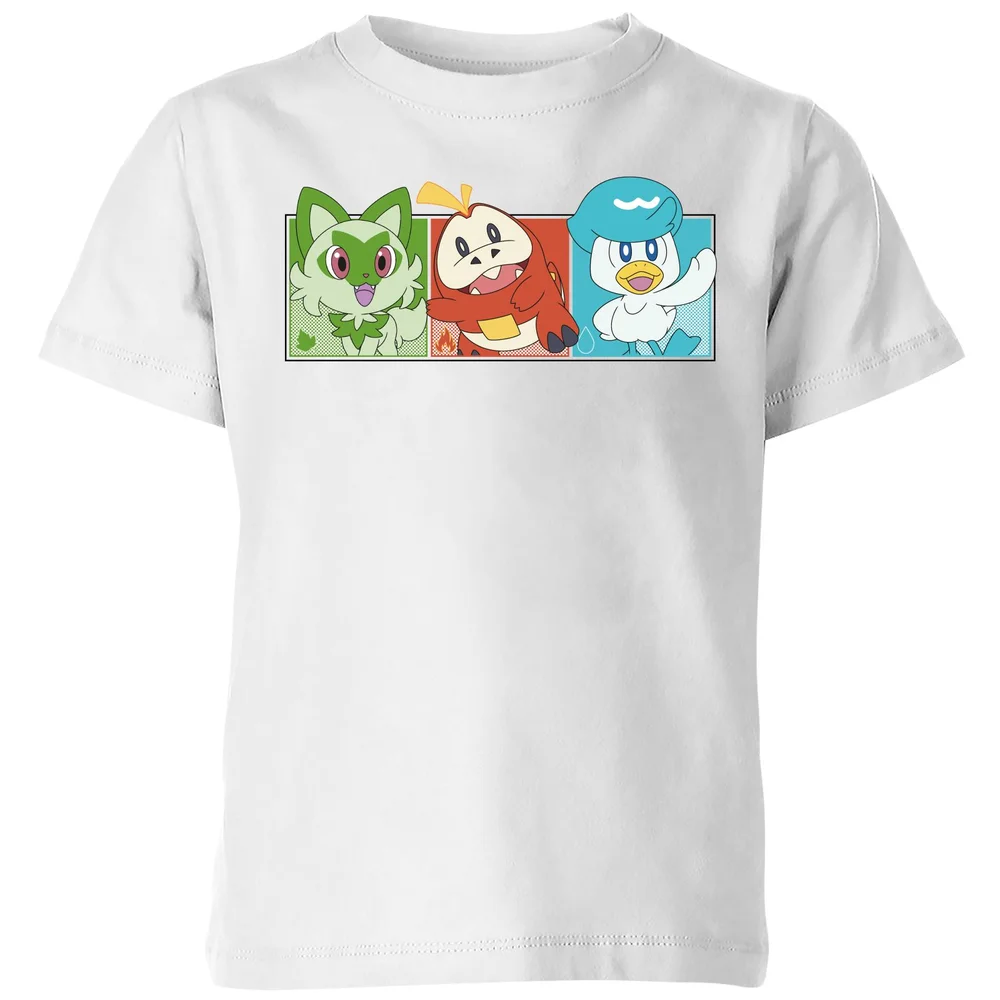Pokémon 1st Starters Panels Kids' T-Shirt - White - 3-4 Years Image 1