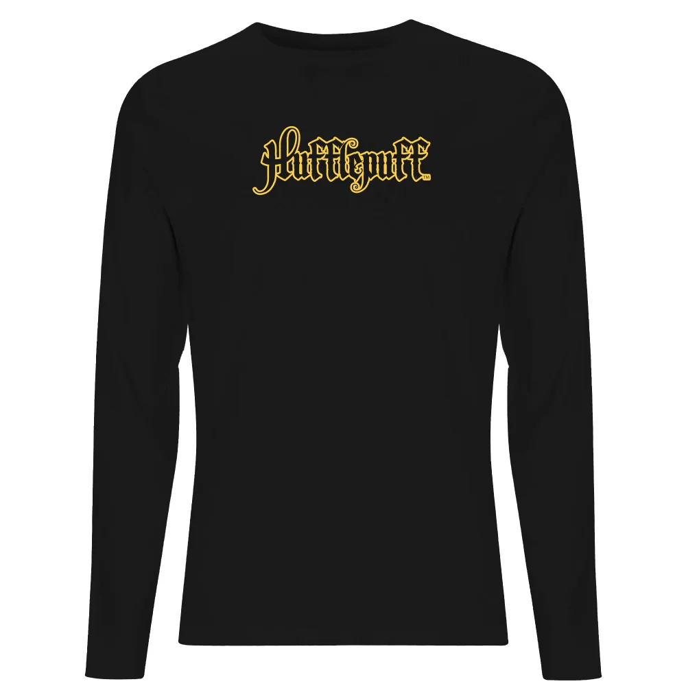 Harry Potter Hufflepuff Script Unisex Long Sleeve T-Shirt - Black - S Image 1