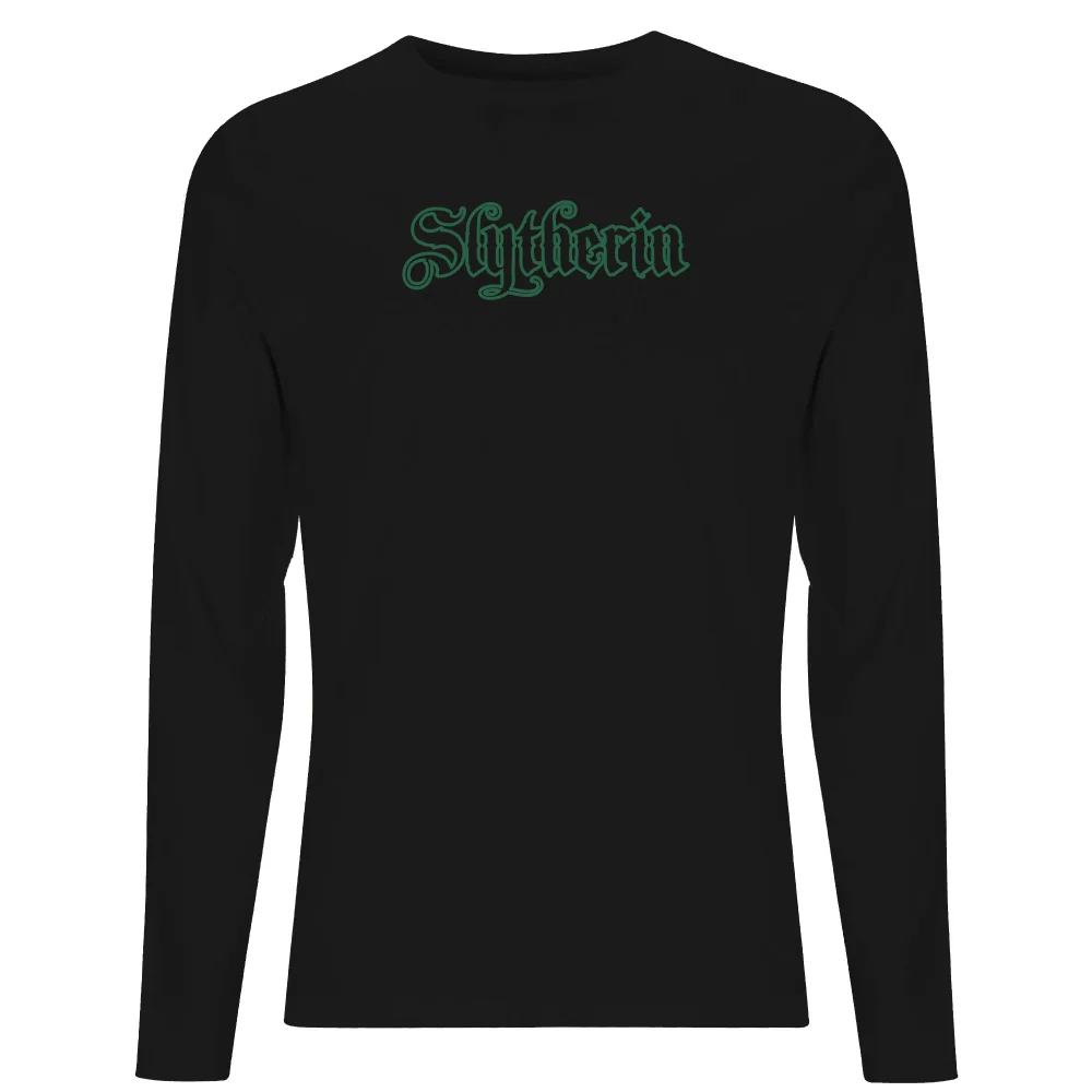 Harry Potter Slytherin Script Unisex Long Sleeve T-Shirt - Black - S Image 1