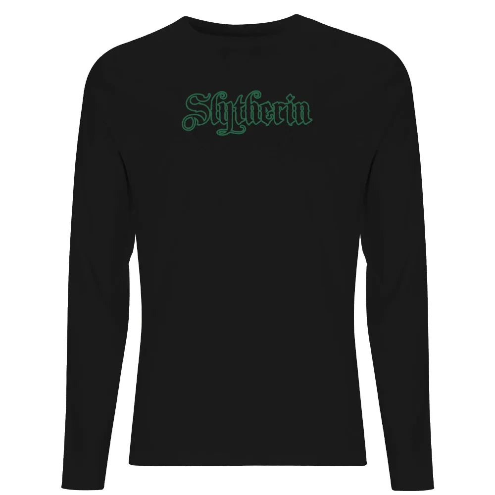 Harry Potter Slytherin Script Unisex Long Sleeve T-Shirt - Black - S Image 1
