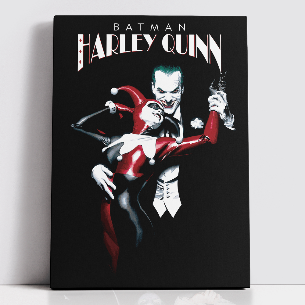 Decorsome x Batman Alex Ross - The Joker And Harley Rectangular Canvas - 12x18 inch Image 1