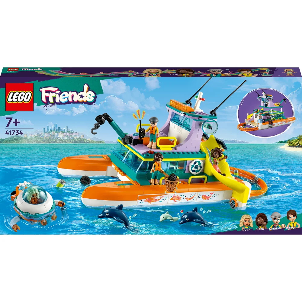 LEGO Friends: Sea Rescue Boat Toy with Dolphin Figures (41734) Image 1