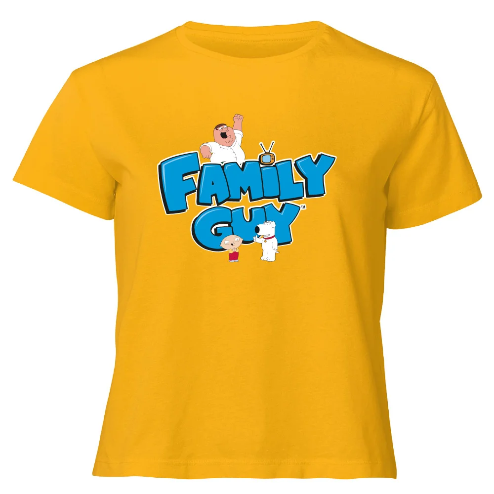 Family Guy Character Logo Women's Cropped T-Shirt - Mustard - XS - Mustard Image 1