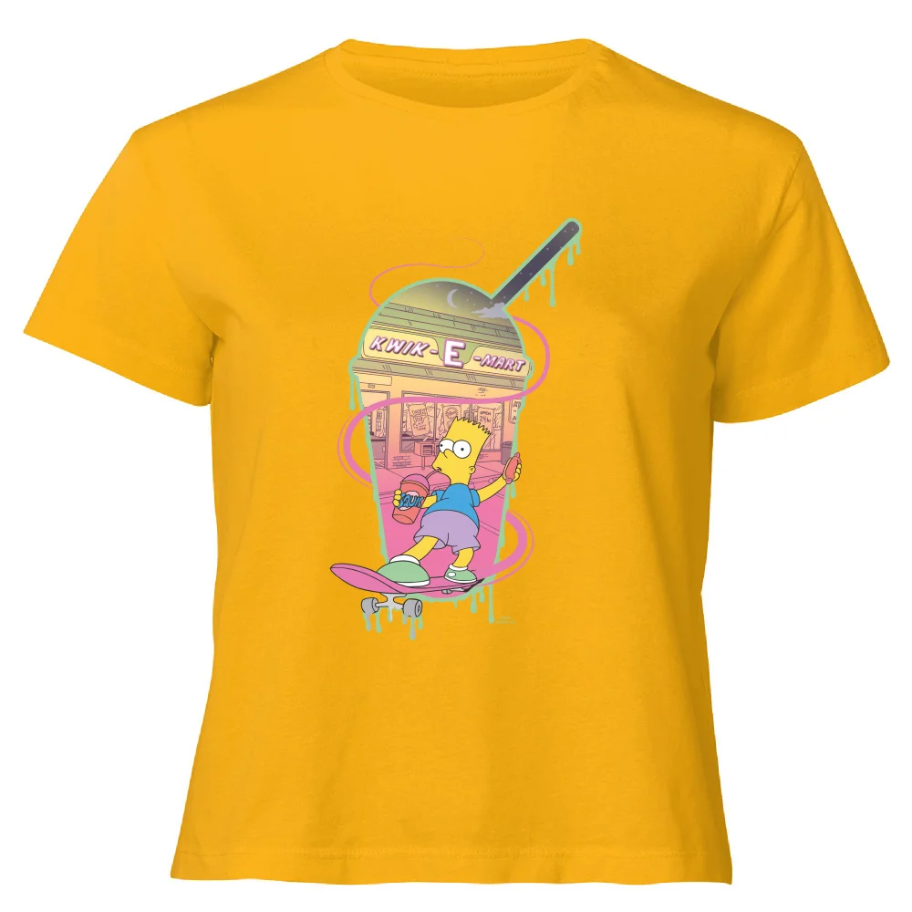 The Simpsons Squishee Women's Cropped T-Shirt - Mustard - XS - Mustard Image 1