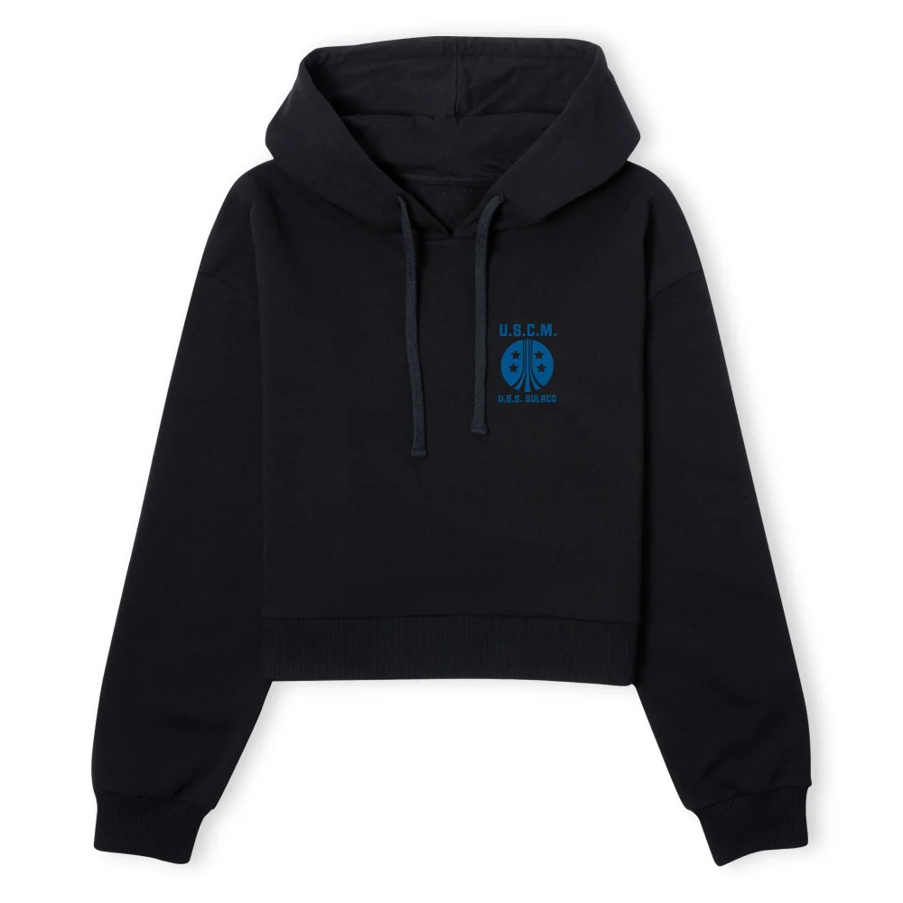 Alien USS Sulaco Women's Cropped Hoodie - Black - XS - Black Image 1