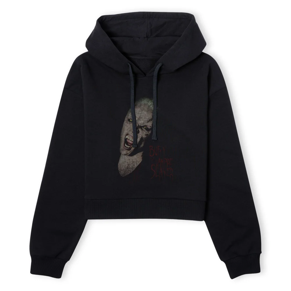 Buffy The Vampire Slayer Distress Spike Women's Cropped Hoodie - Black - XS - Black Image 1