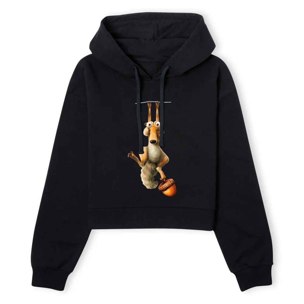 Ice Age Scrat Women's Cropped Hoodie - Black - XS - Black Image 1