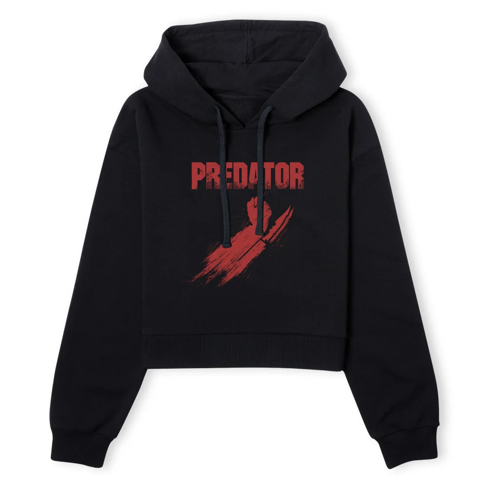 Predator Arm Blades Women's Cropped Hoodie - Black - XS - Black Image 1